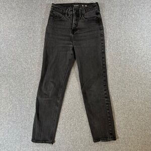 Old Navy Jeans Womens 0 Sky-Hi Straight Black Extra High Rise Secret-Smooth